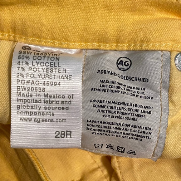 AG The Prima Ankle Cigarette Ankle Yellow Jeans - Picture 4 of 5